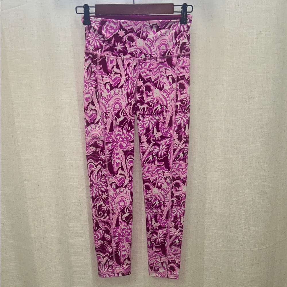 Lilly Pulitzer Pink & Magenta Floral Print Luxletic Leggings Size X-Small